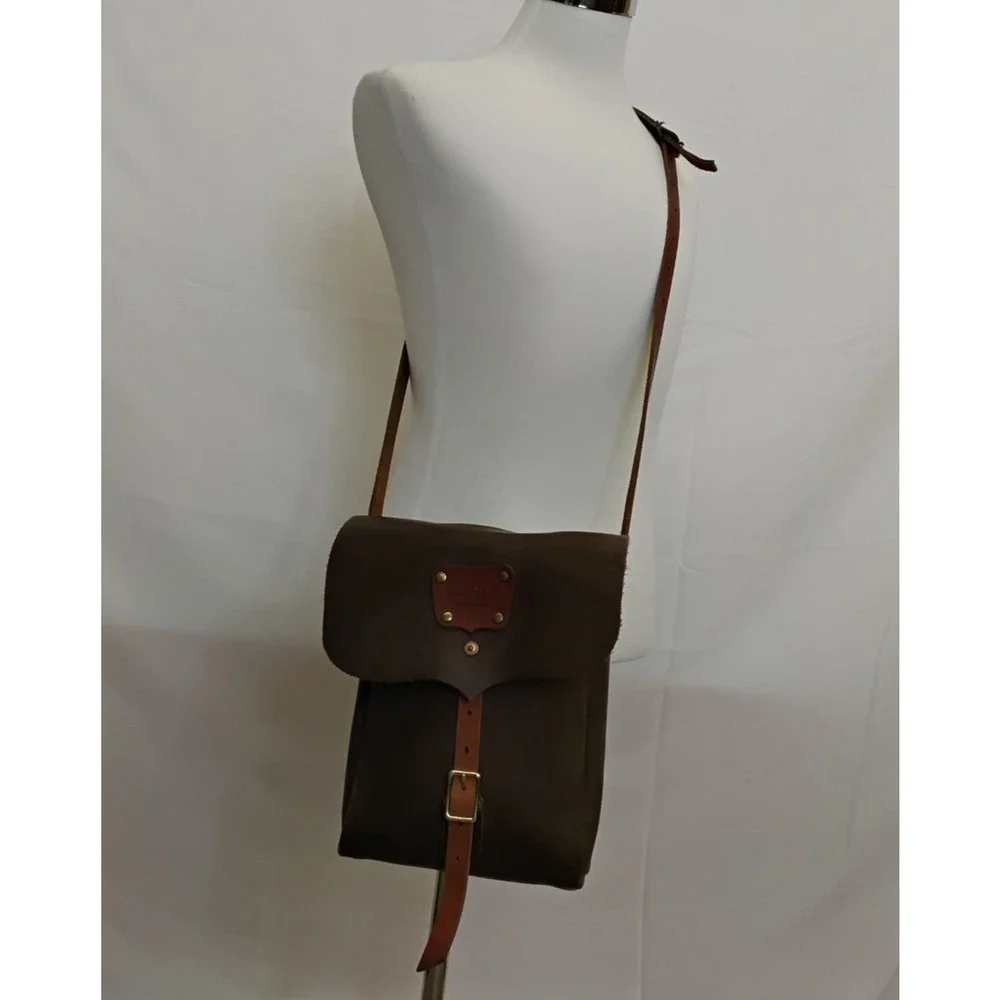 Goertzen Adventure Equipment Leather Field Bag Brown Montana Handmade #J5743